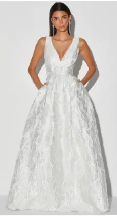 Lulus - Lost in Magic Ivory Metallic wedding dress