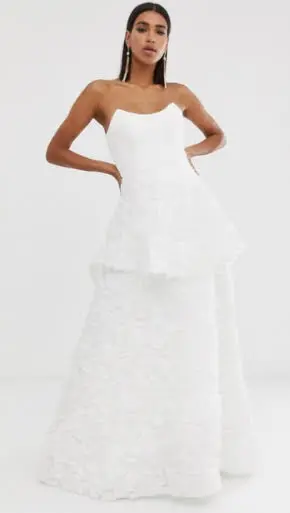 Asos - Bariano Square Neck Bridal Dress